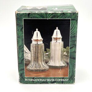Vintage Salt/Pepper Set Extra Large 6" International Silver Company Silver Plate